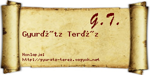 Gyurátz Teréz névjegykártya